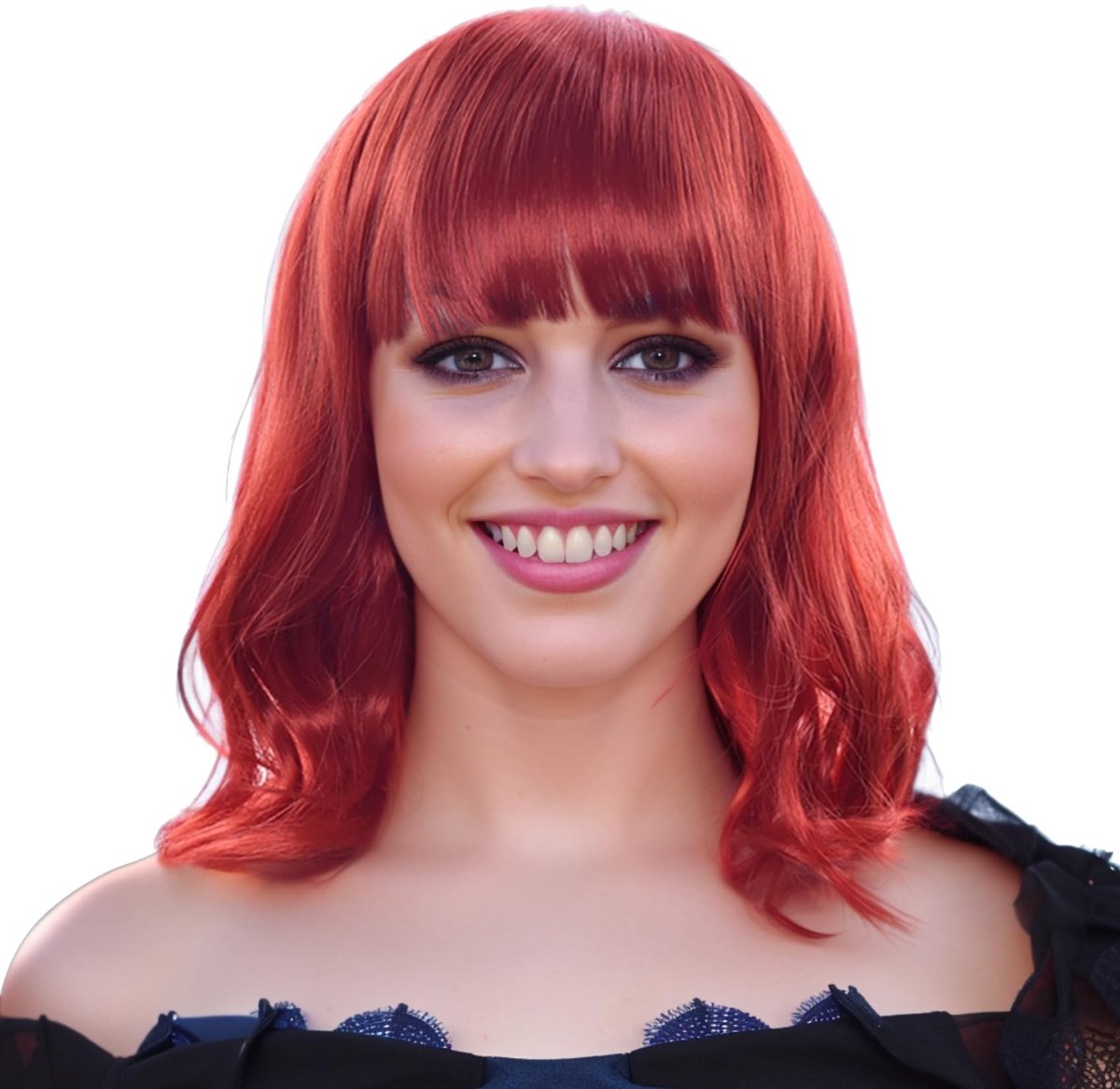 Korte Krullende Bob Perücke - Rood