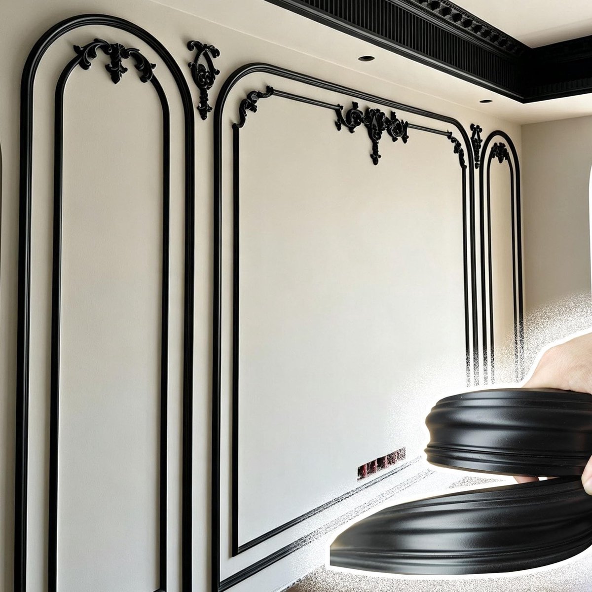 Deurboog Set - Flexibele Decoratieve Wandlijst Zwart