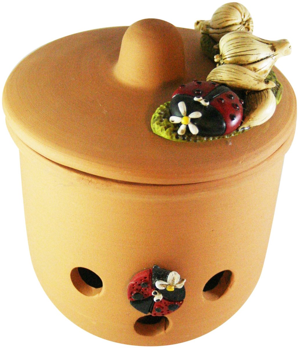 Terracotta Uienopslag met Marmoresina Decoratie - Multicolour 15 x 15 x 20 cm