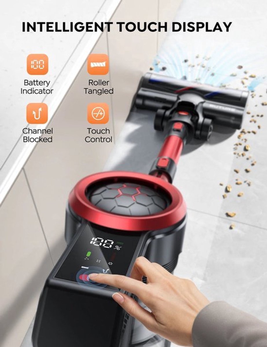 Steelstofzuiger - Vacuum Cleaner - Draadloze Stofzuiger- Kruimeldief Snoerloos - 500W - 50KPa - Handstofzuiger - 1.5L Stofreservoir - Verwijderbare Batterij - Ideaal voor Huisdieren en Thuisgebruik
