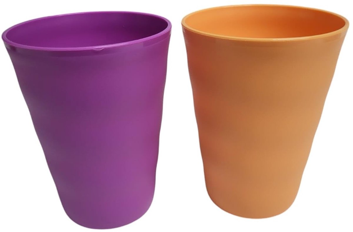 Drinkbeker met rietje - Set van 2 - 330 ml, Turquoise