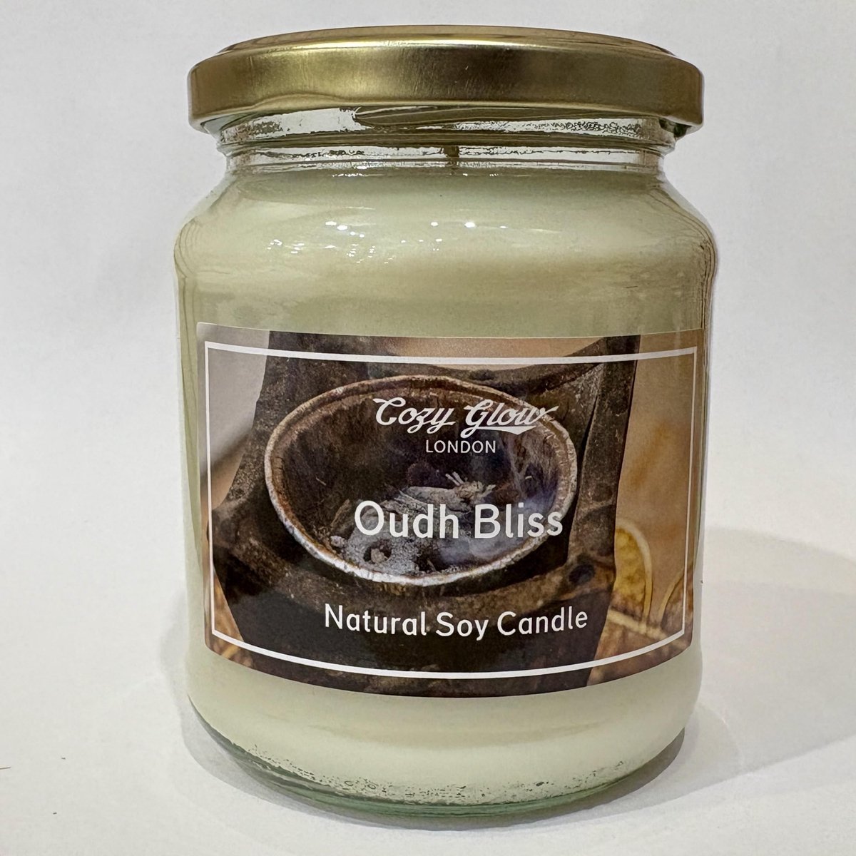 Oudh Bliss Soja Kaars - Geuren van Sandel- en Kruidnagel, Wit