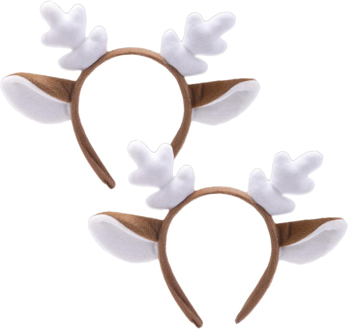 2 Stuks Schattige Rendier Kerst Hoofdbanden met Antlers voor Feestjes en Vakantie Haaraccessoires