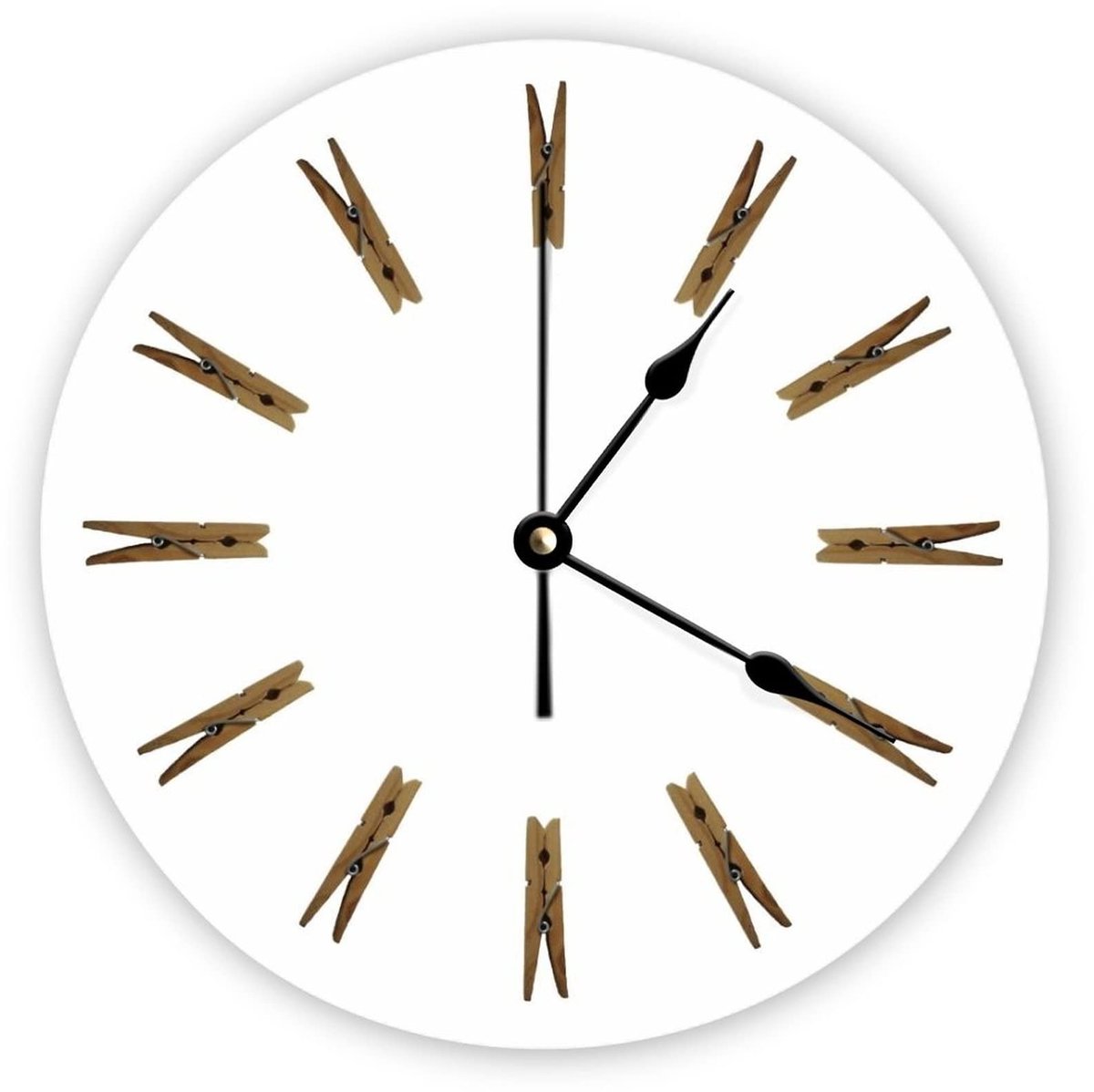 Wandklok - Stille klok - Hout - 25 x 25 cm - Waslijnen