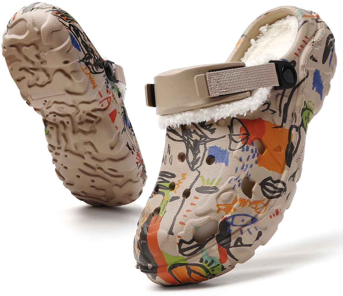 Fleece Tuinclogs voor Mannen - Warm en Comfortabel - Khaki