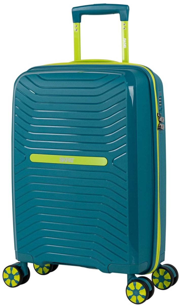 Cabin Koffer met Trolley - Lichtgewicht en duurzaam - Turquoise