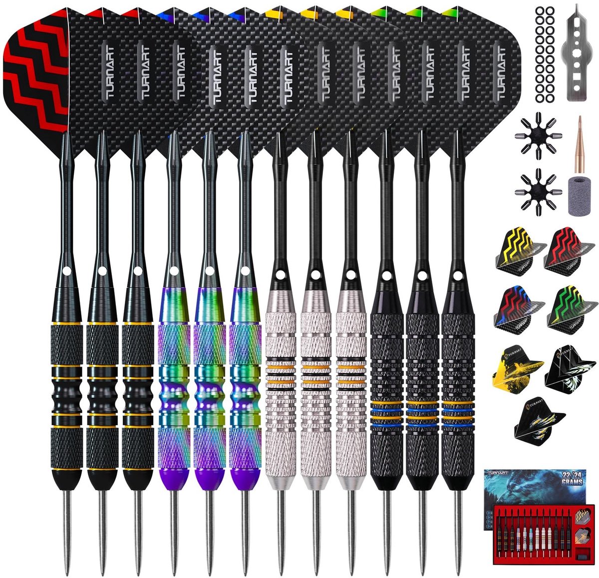Darts met Metalen Punt - Set van 12 Stuks