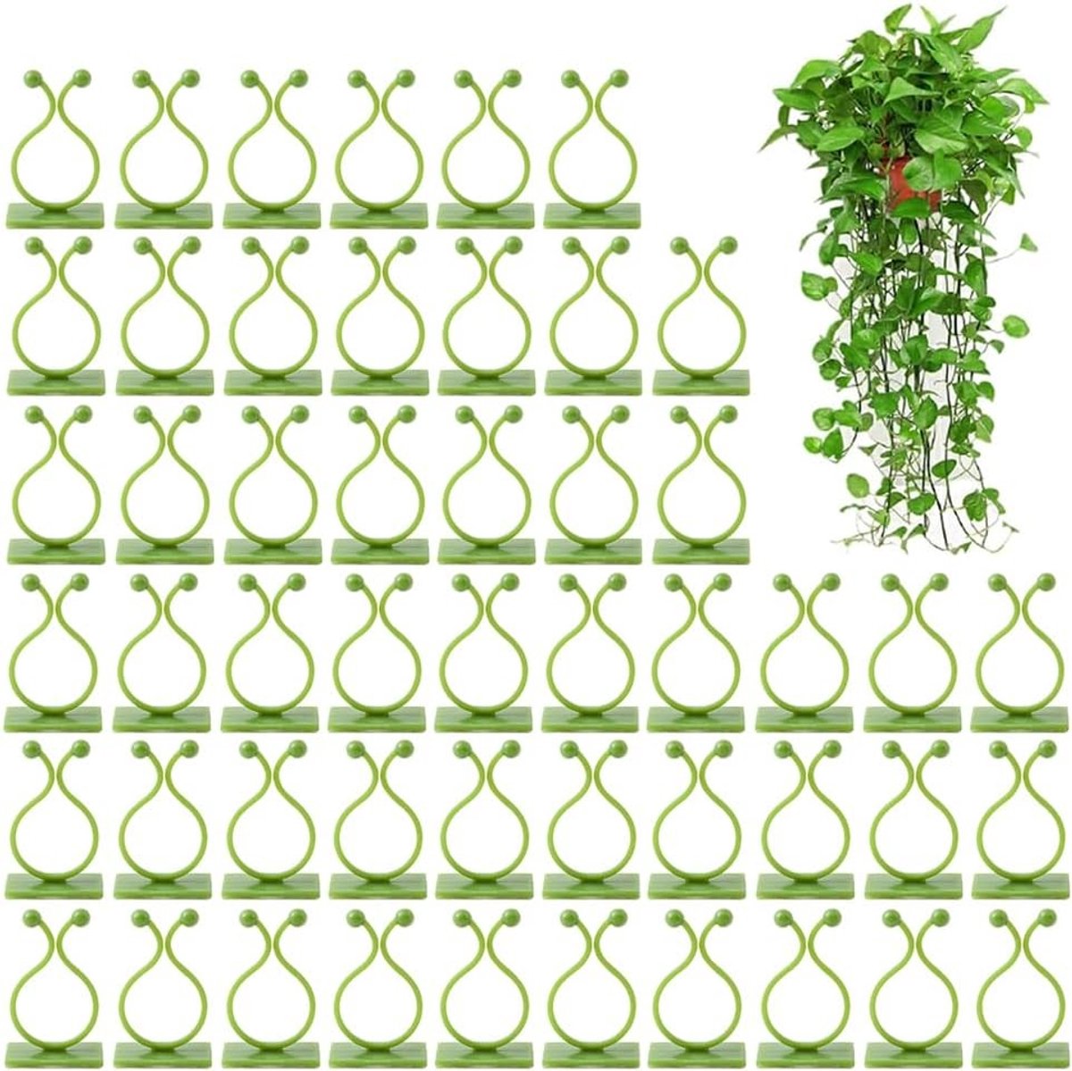 50 Stuks Plantenclips voor Klimplanten - Zelfklevende Clips en Haken voor Tuinplanten en Groene Groei