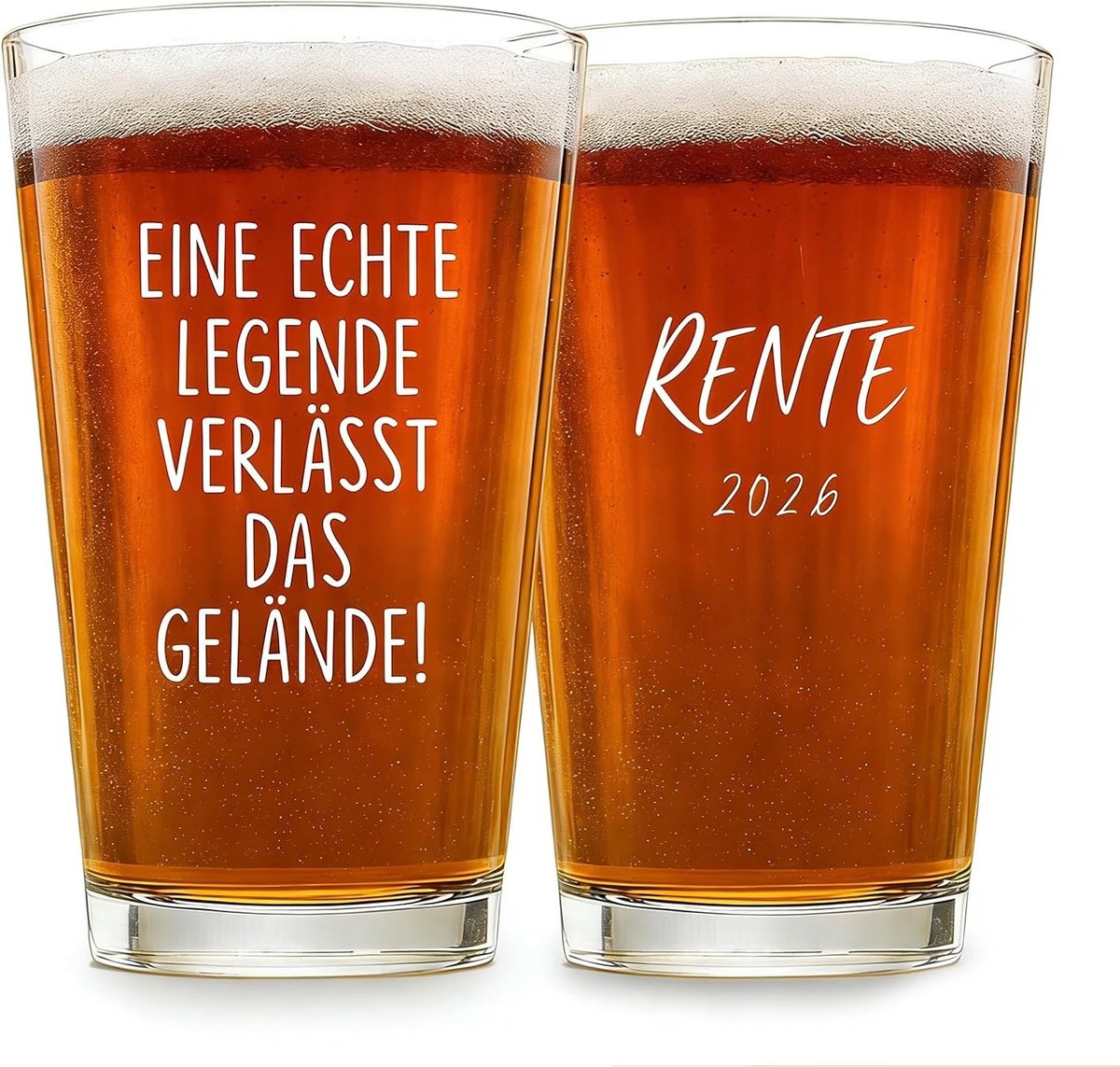 Gegraveerd Bierglas en Biermok, Perfecte Cadeau voor Pensioen, Vrienden en Collega's, Geschikt voor Witbier en Kölsch