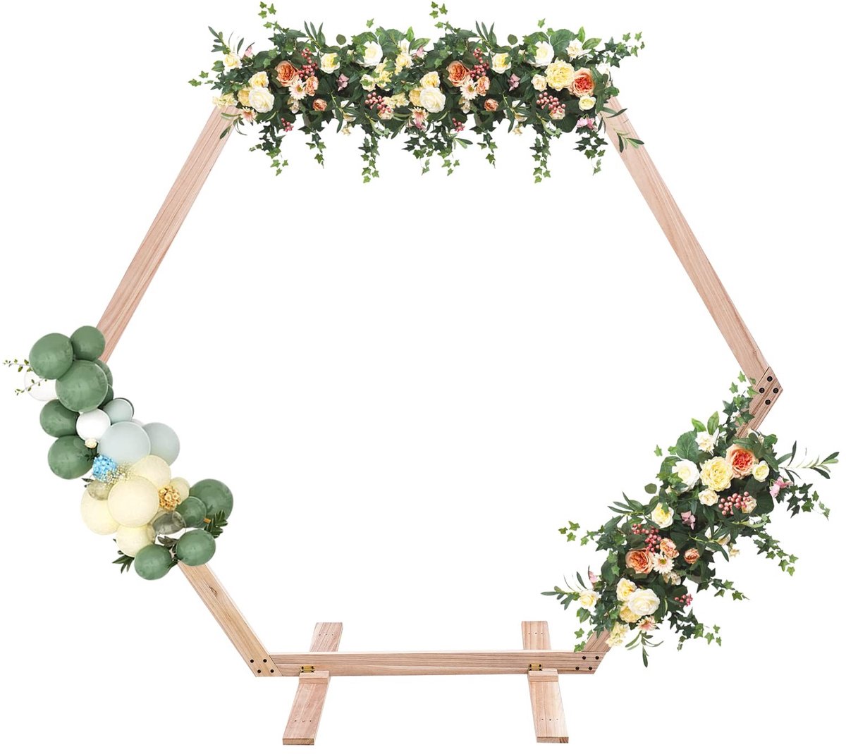 Houten Trouwboog - 2,25m Hexagon Ballonframe voor Feesten
