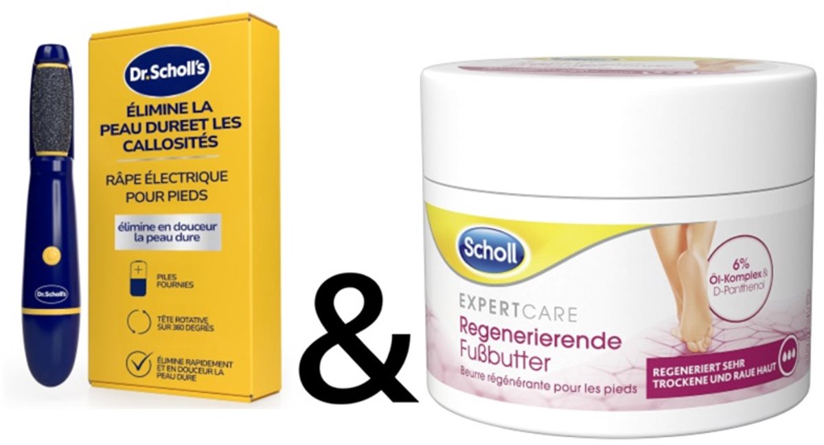 Scholl Velvet Smooth elektrische + 150 ml Scholl Expertcare Regenererende voetboter – Scholl – voetverzorging – Huidverzorging – Scholl velvet Smooth – Voetcreme – Creme – Voetboter.