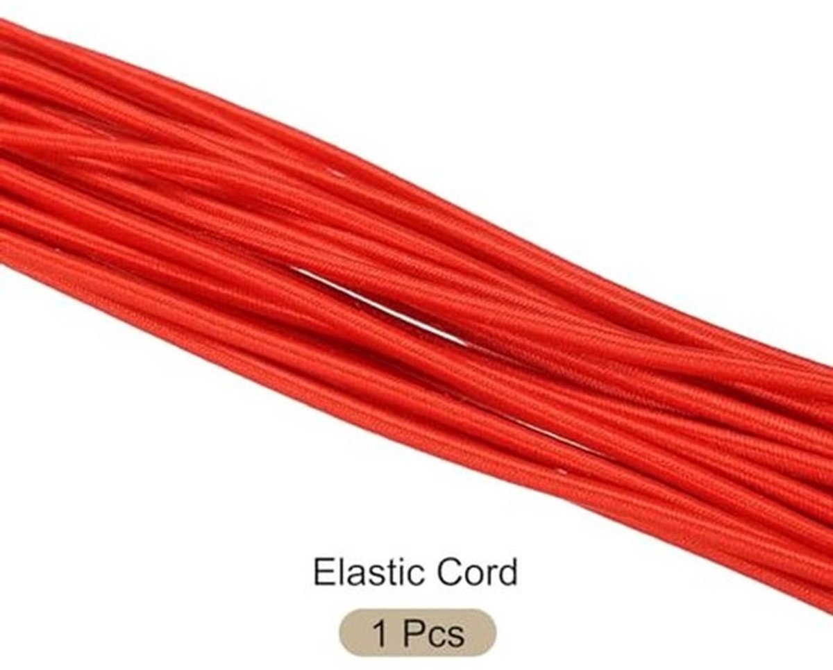 Elastisch koord, rekbaar touw, zwaar koord, 2,8 mm, 11 m lang, rubberen touw [voor naaien, kamperen, doe-het-zelf-knutselen, het maken van kralenkettingen, buiten] - Rood