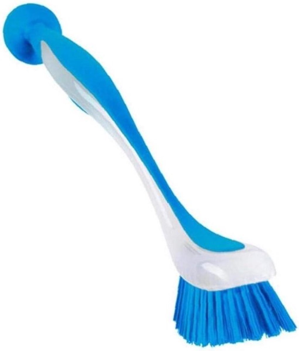 Afwasborstel - Schrobborstel Keuken - Ruimtebesparend Afwassen - Verticale Zuignap - 25 cm - Willekeurig