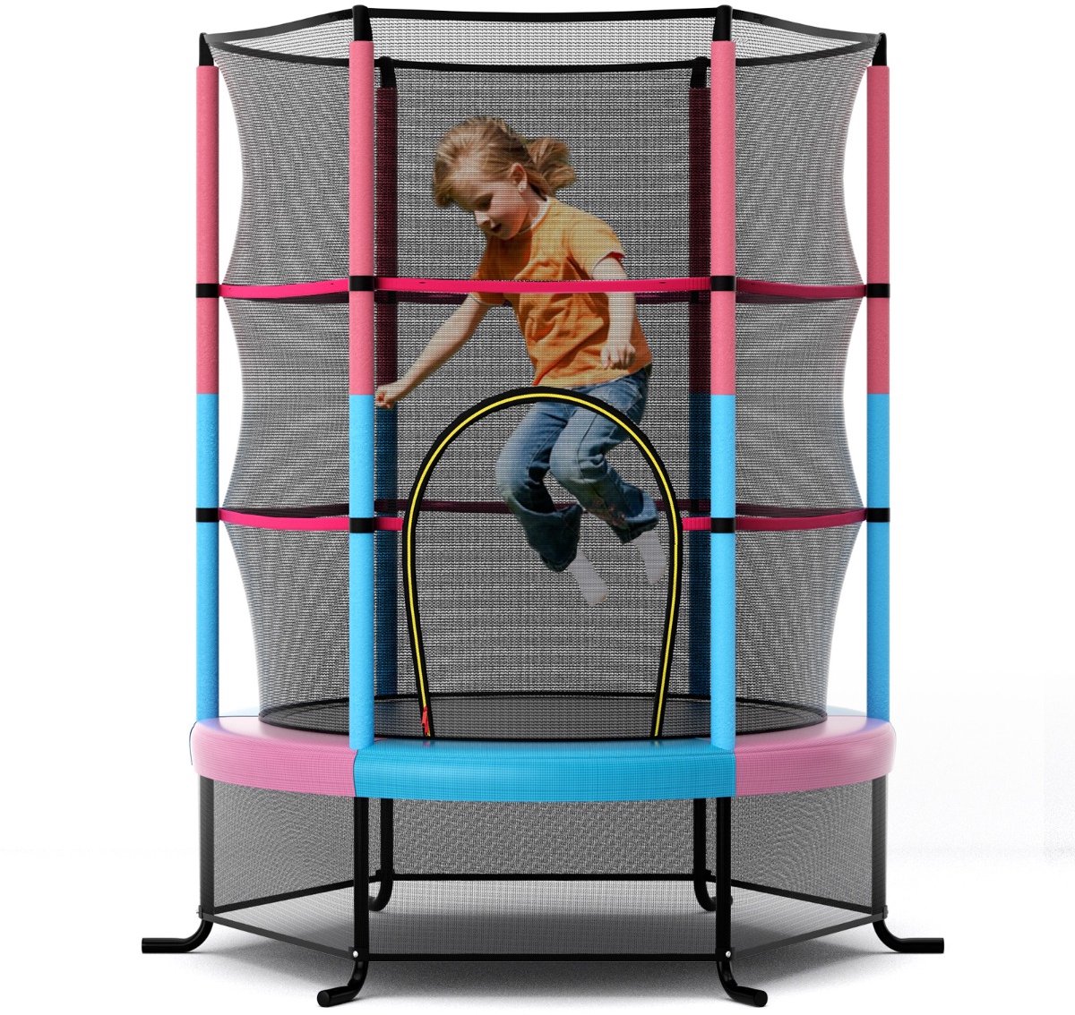 SureDeal® - Trampoline - Kinderen Kleuter - Veilige Bescherming Net - Spring Pad Binnen - Buiten Recreatieve - 165x165x191 cm - Rood