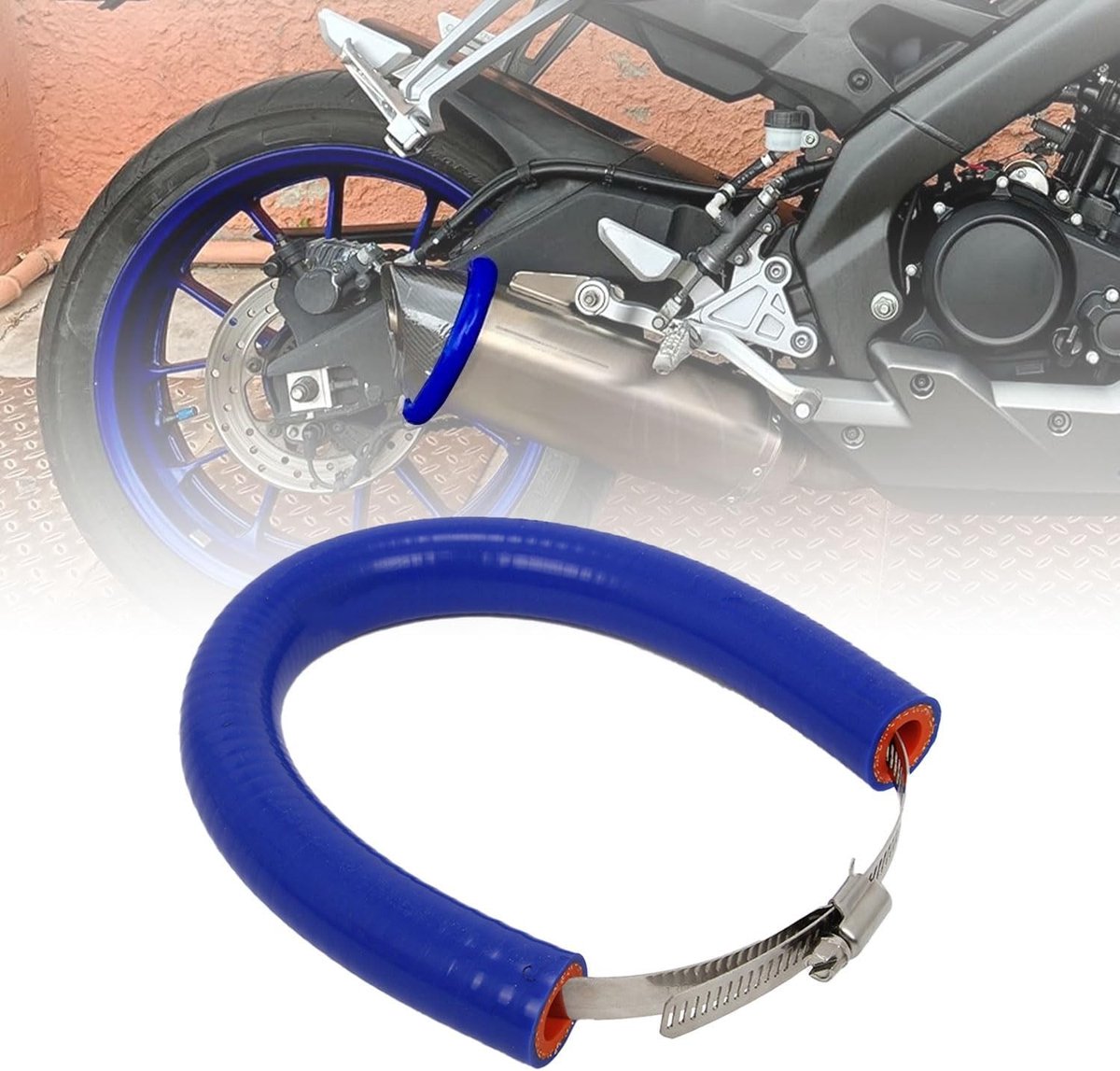 Universele 64CM Motoruitlaat Demper Bescherming Cover voor Dirt Bike, Motocross en Supermoto - Blauw