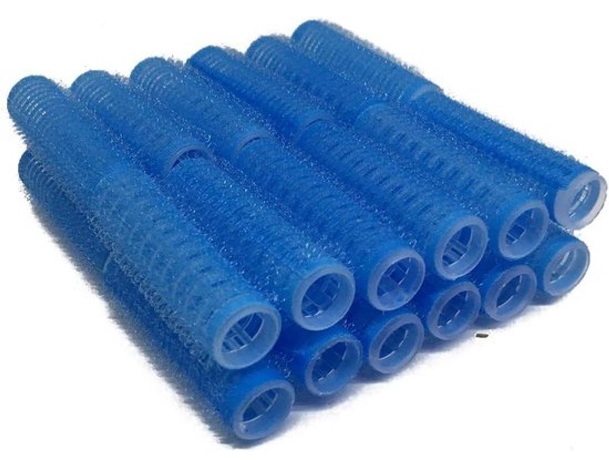 Mini Haarrollers - Krulspelden Stylingrollers - Haar Krullen - Zelfklevend - 15 cm diameter - Blauw