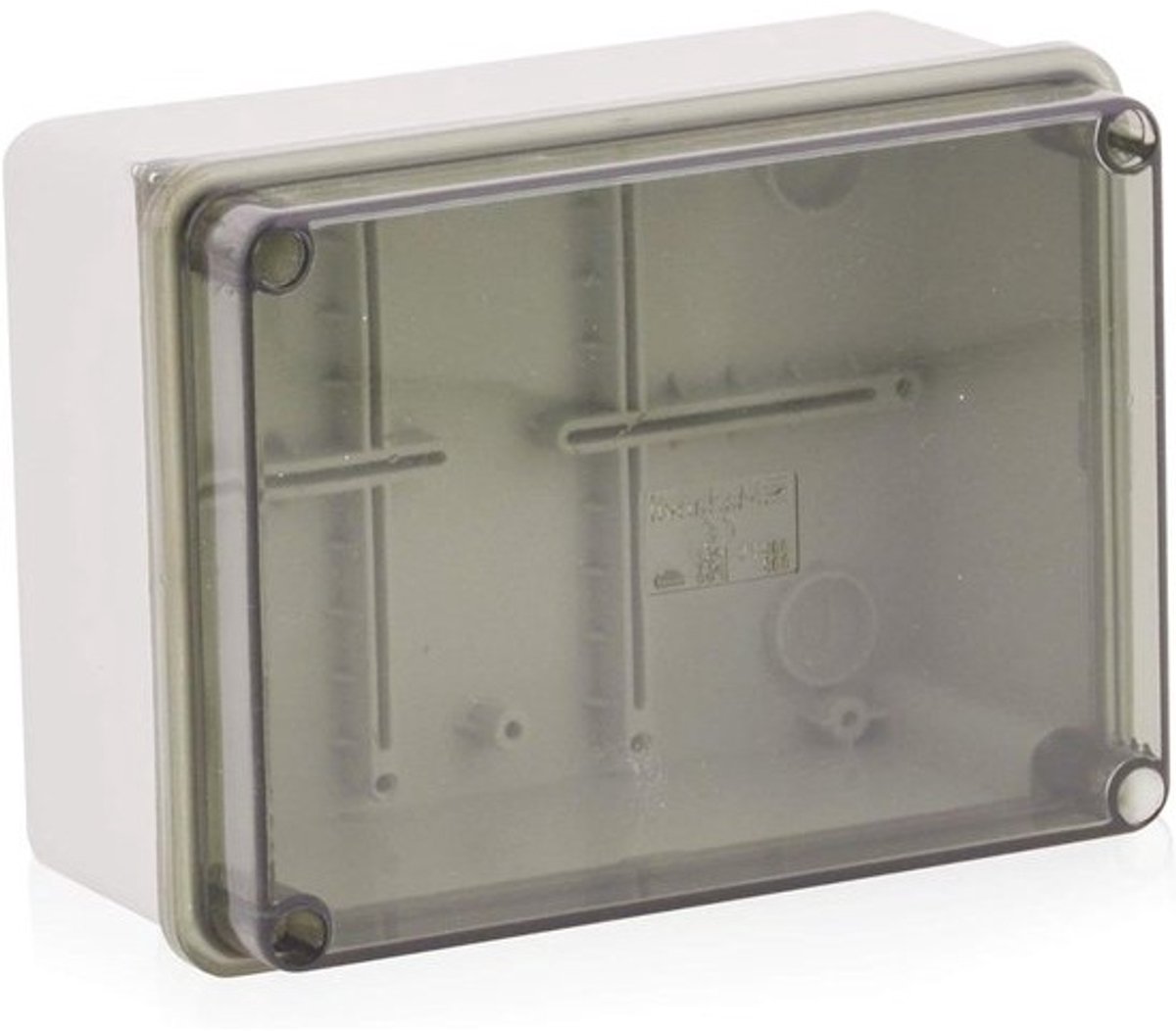 Opbouwinstallatiebehuizing - Verdeeldoos Kunststof - Stroomverdeling - IP65 Beschermingsklasse - 150x110x70mm - Grijs Transparant