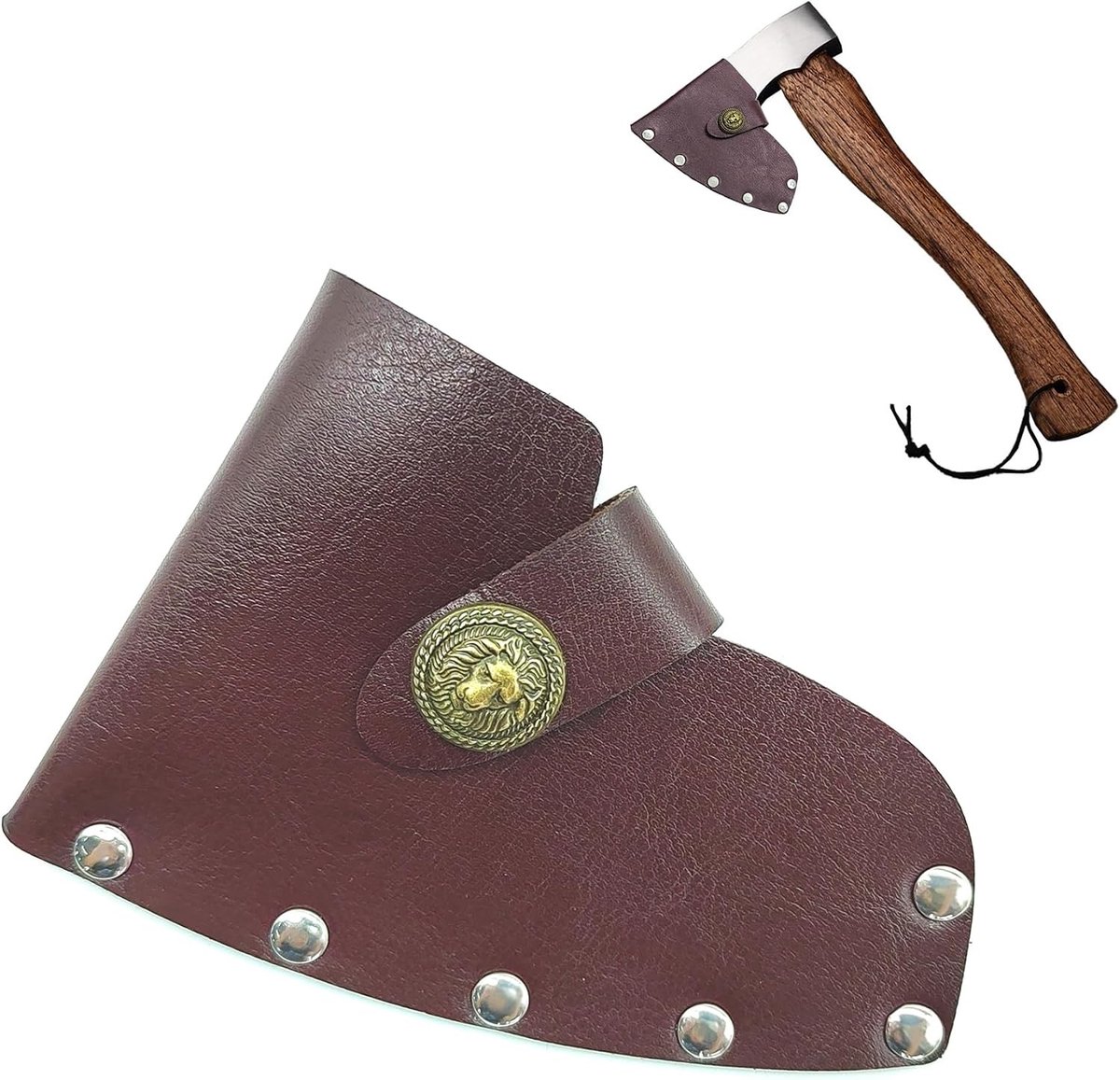 Beschermhoes voor Bijl van Leer, Axtschede voor Outdoor Activiteiten, Ideaal voor Kamperen en Hiking, 11.5 cm Snede Bescherming