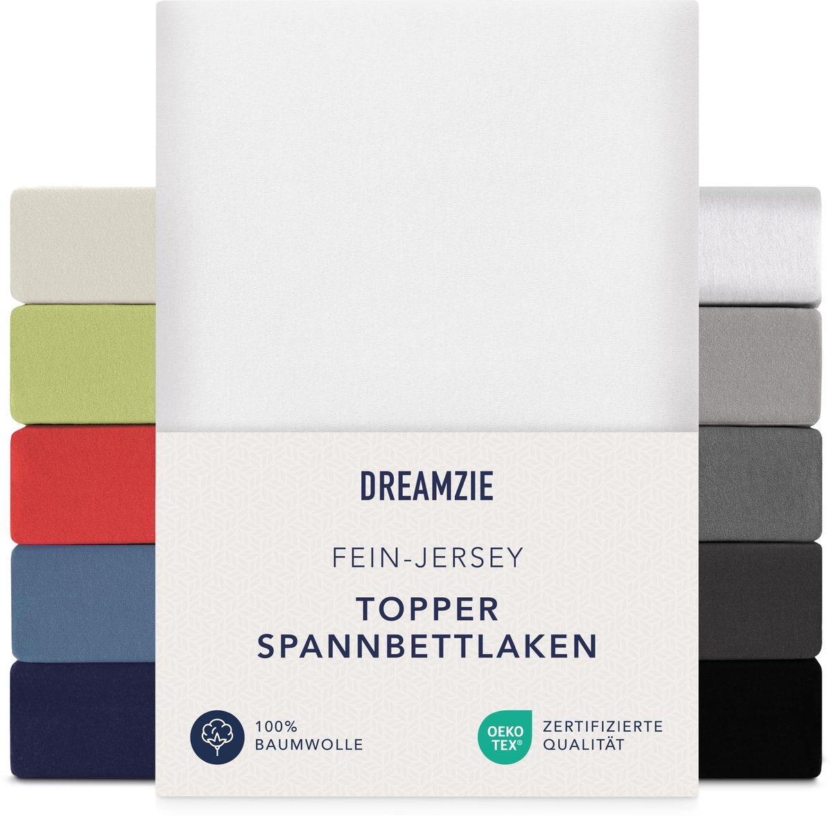 Fitted Sheet Topper - 140x200 cm - 160x200 cm - Hypoallergeen Katoen Jersey - Wit