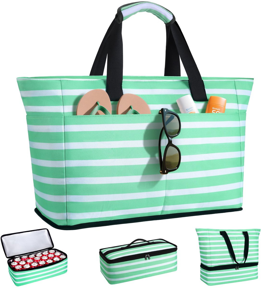XXL Strandtas voor Vrouwen - Afneembare Koeltas - Waterdicht