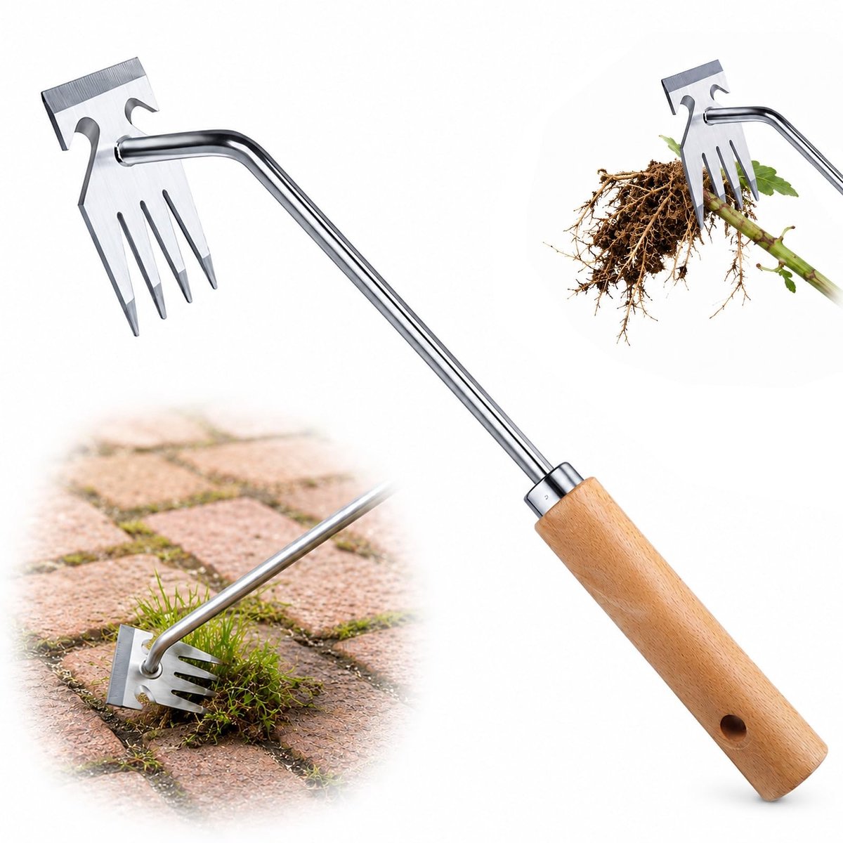 Handmatige Onkruidverdelger - met Houten Handvat