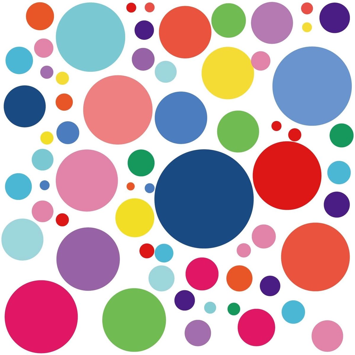 Ronde Zelfklevende Wandstickers - 8 Vellen Kleurrijk PVC