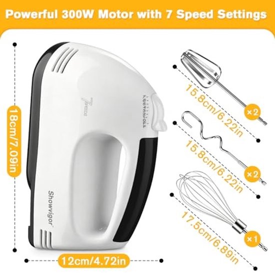 Handmixer met 5 roestvrijstalen accessoires - Wit — afbeelding 2