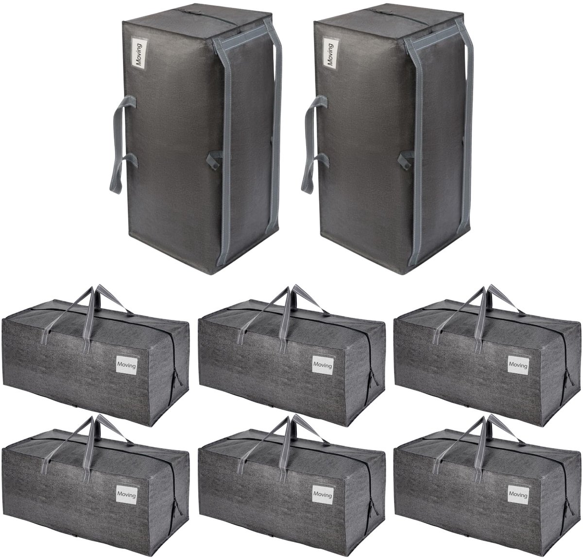 Verhuiszakken - 87 Liter - Grijs - 8 Stuks