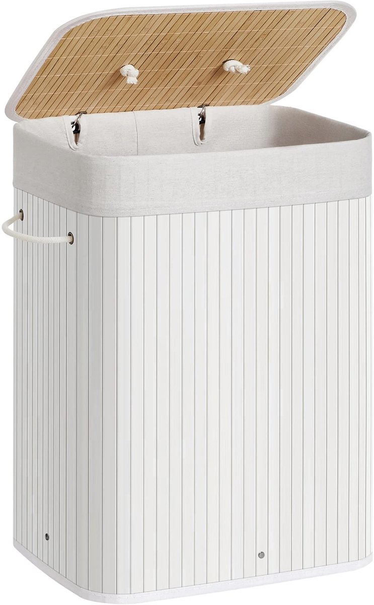 Bamboe Wasmand met Deksel - Vouwbaar - 72 L
