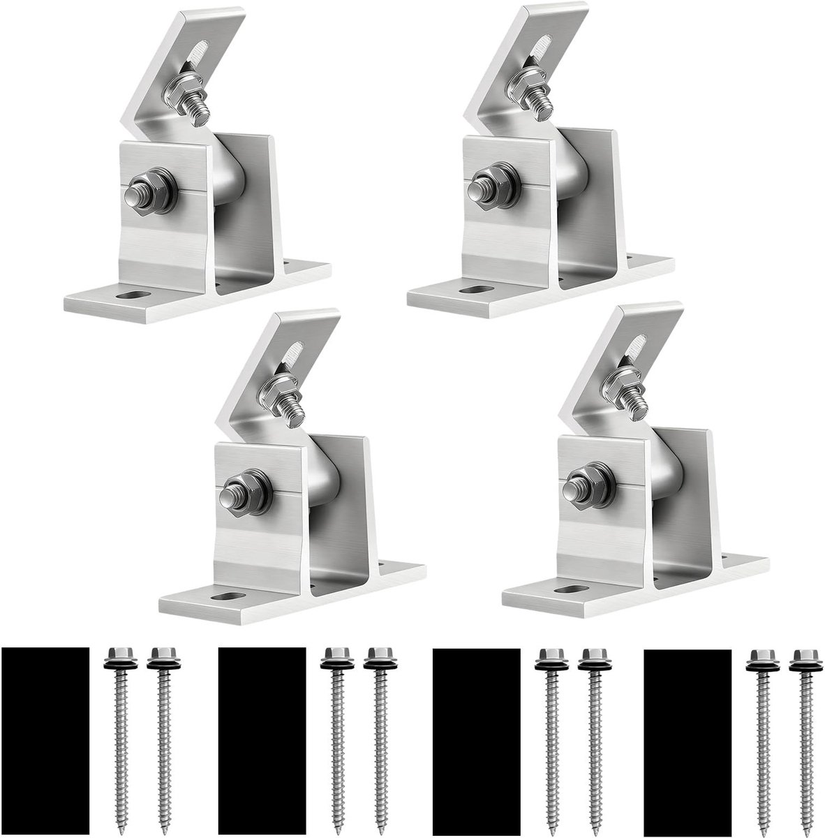 Set van 4 Solar Panel Beugels - Verstelbare Aluminium - 10°–60°