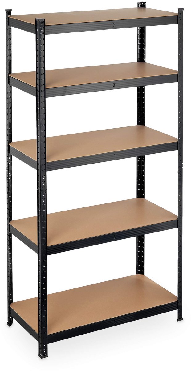 Opbergkast van Staal - 5 Planken - Zwart - 180x90x45 cm