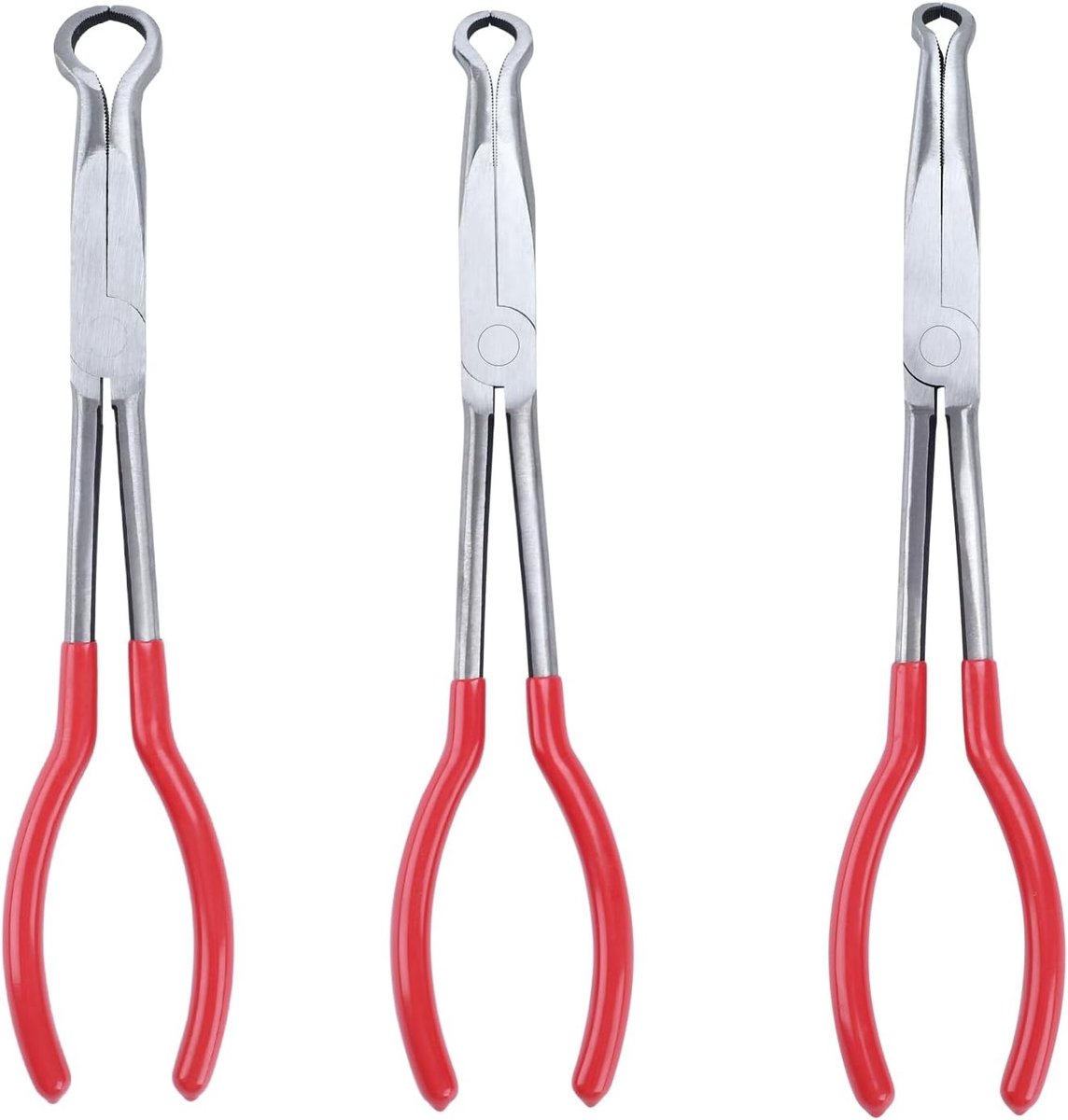 Set van 3 Lange Punttang met Ronde Kaken - Perfect voor Precisiewerk en Knutselen