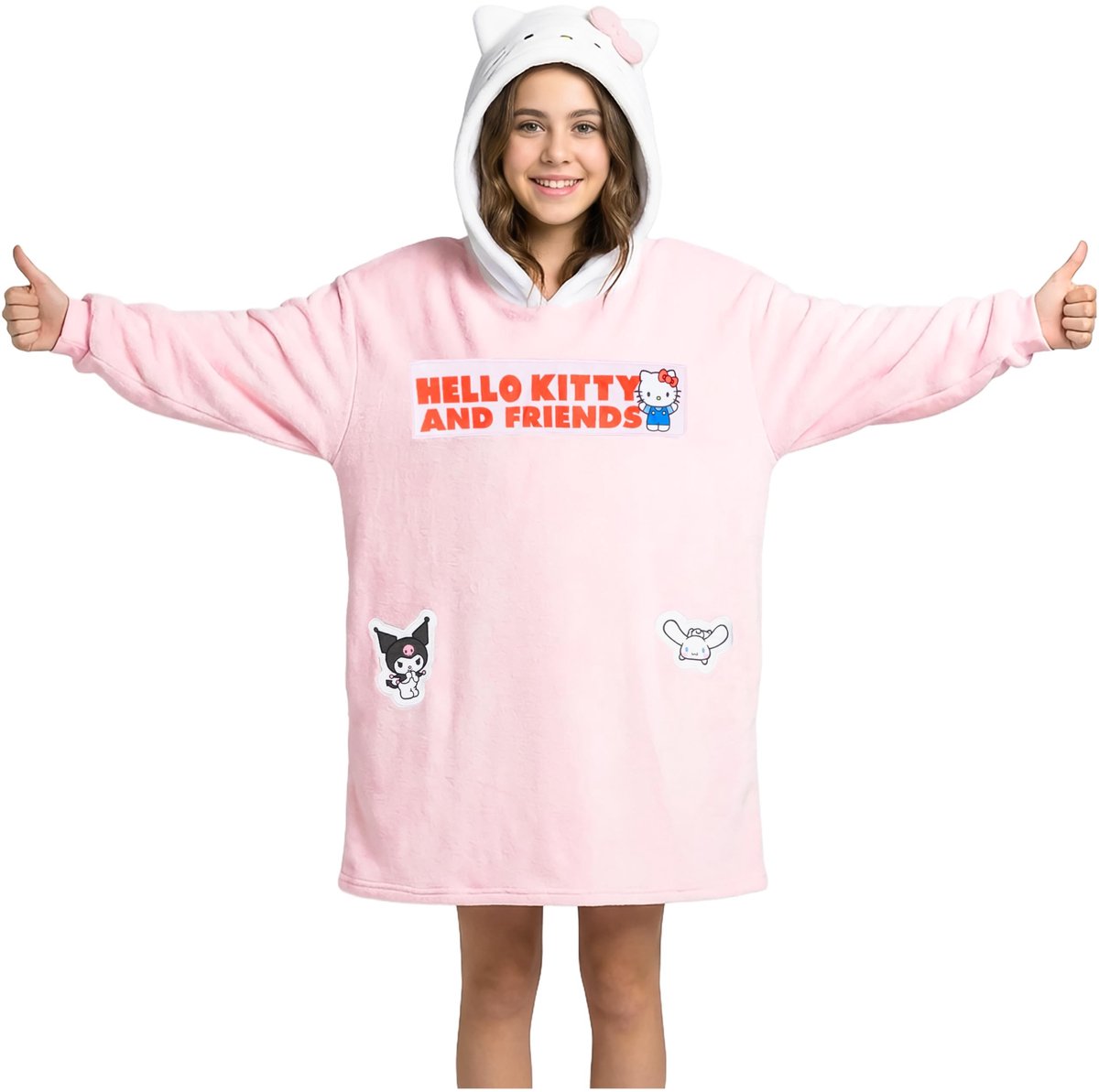 Oversized Fleece Hoodie Dekbed - Hello Kitty Design