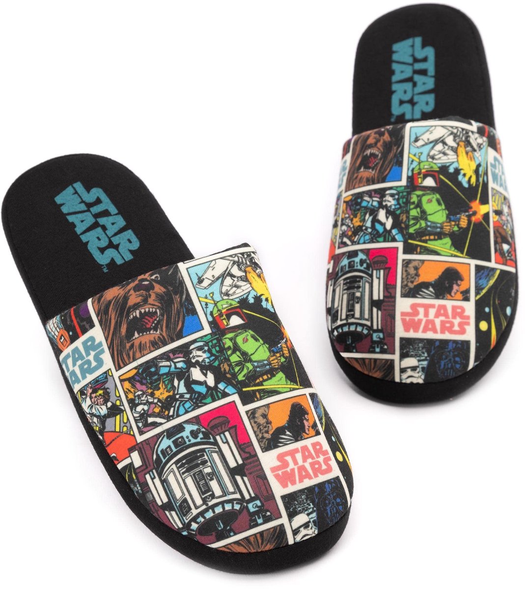 Huisslippers voor Volwassenen - Retro Comic Stijl - Zwart