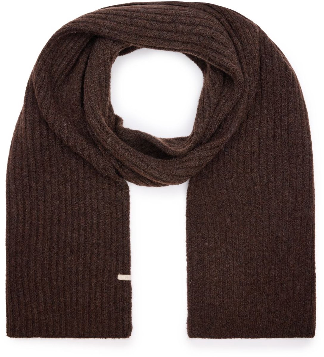 Manfield - Heren - Bruine sjaal met ribbel details - Maat 1