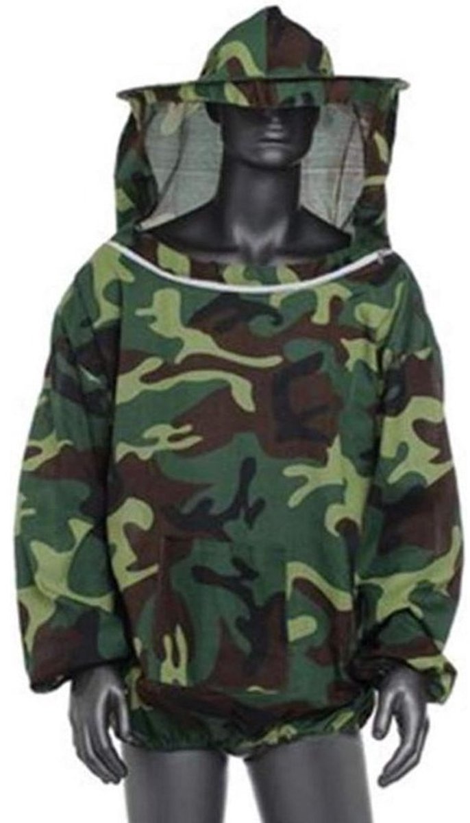 Imker Jas - Bijenteelt Pak - Bijen Houden - Ademend Katoen - Één Maat - Camouflage Groen