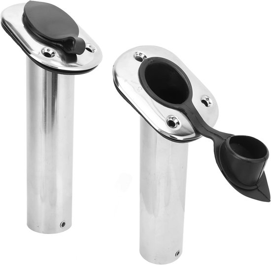 Stevige 9 Inch Vissershengelhouder - RVS Hengelsteun met Inbouwmontage en 30° Hoek - Set van 2 voor Boot en Vissen — afbeelding 4