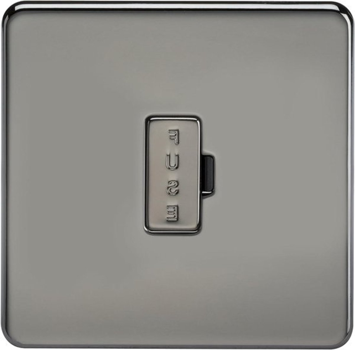 Schakelaarstopcontact Spur - Stopcontact met zekering - Elektrische beveiliging - Schroefloos ontwerp - 13A - Zwart Nikkel