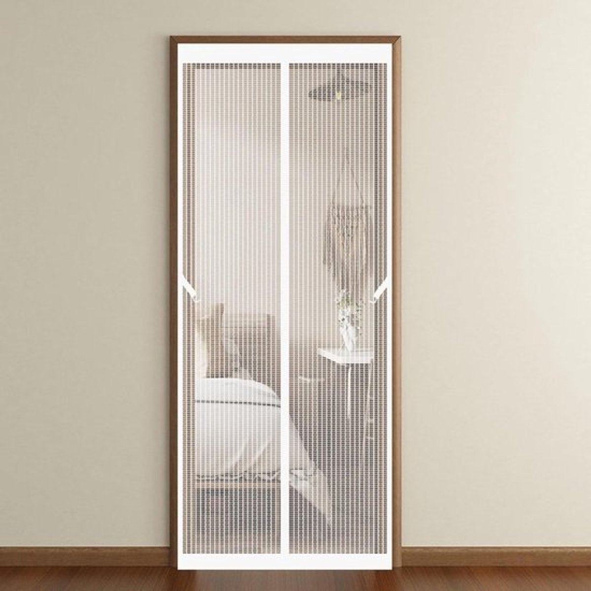 Magnetisch Vliegengordijn - Horndeur Insectenscherm - Insecten Buiten Houden - Automatische Sluiting - 165 x 230 cm - Wit
