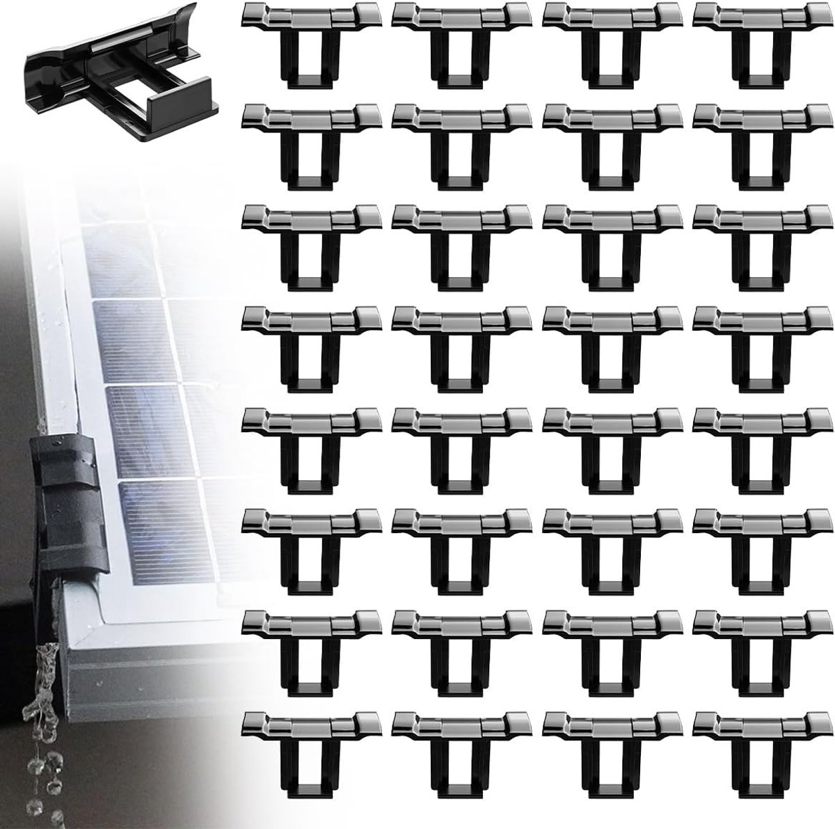 32 stuks 30 mm waterafvoer clips voor zonnepanelen, duurzame bevestiging en bescherming