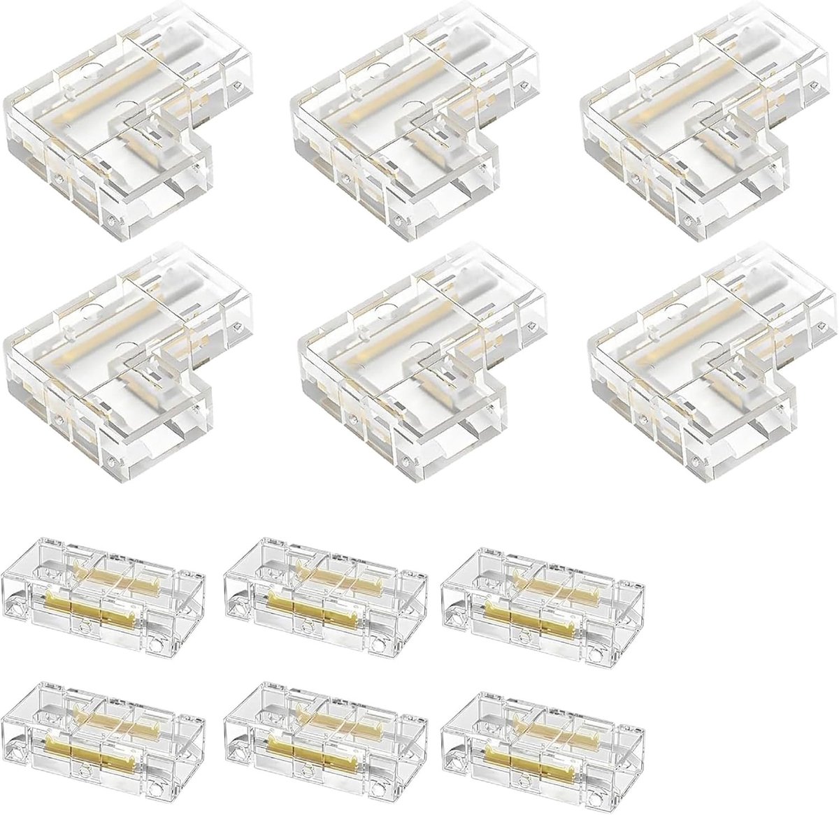 12 Stuks Solderloze LED Strip Connectoren, 2-Pins, 10mm, Voor Eenvoudige Verbindingen en Installatie