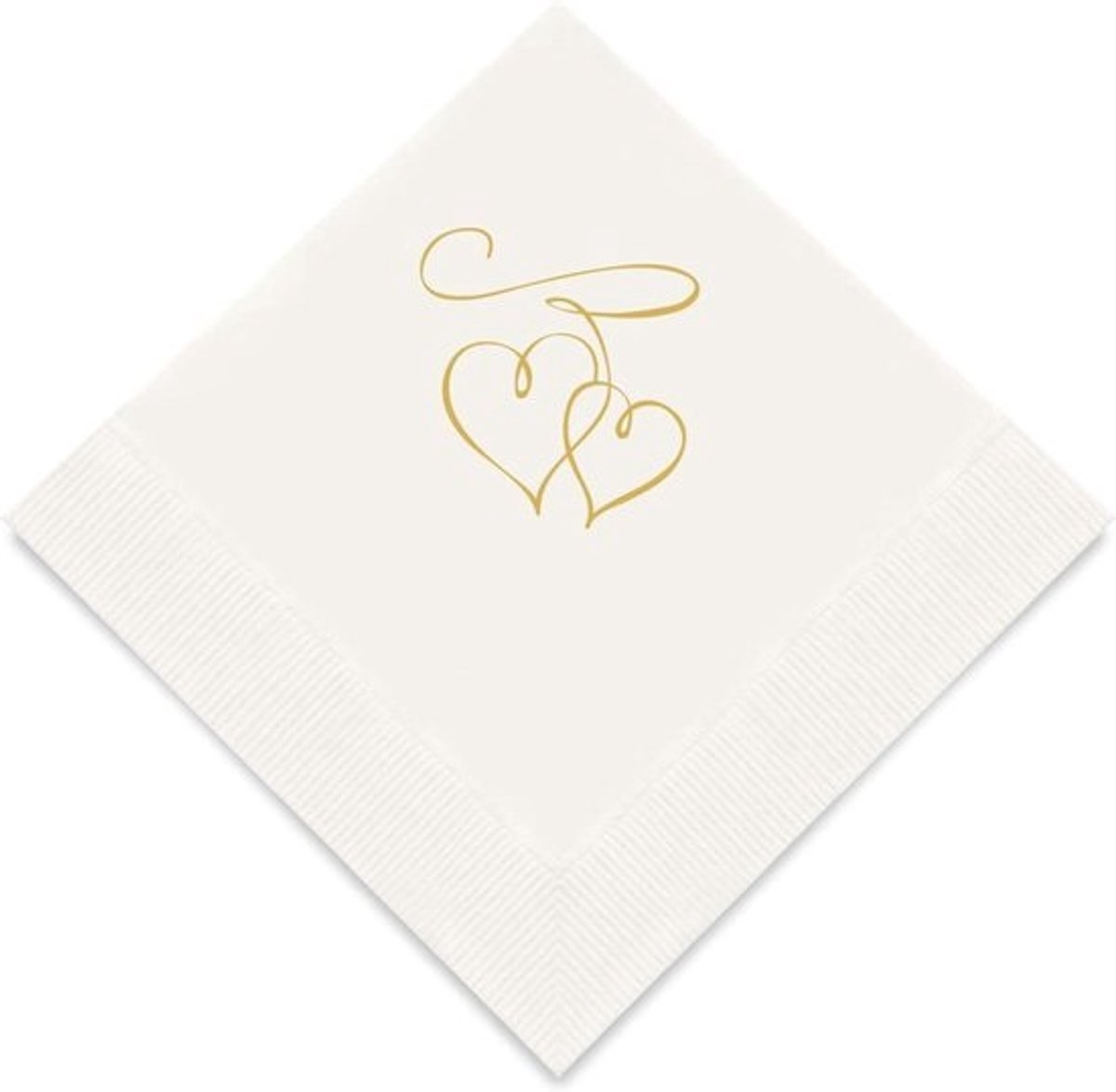 Cocktailservetten Goud - Papieren Servetten Diner Servetten - Feestelijke Gelegenheden - 3-laags Folie - 12 cm - Wit
