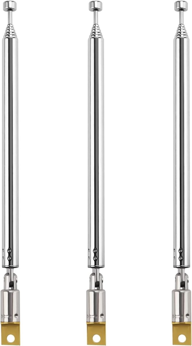 3 Stuks 55cm 7 Secties Telescopische Antenne voor FM DAB AM Radio en TV Ontvangst