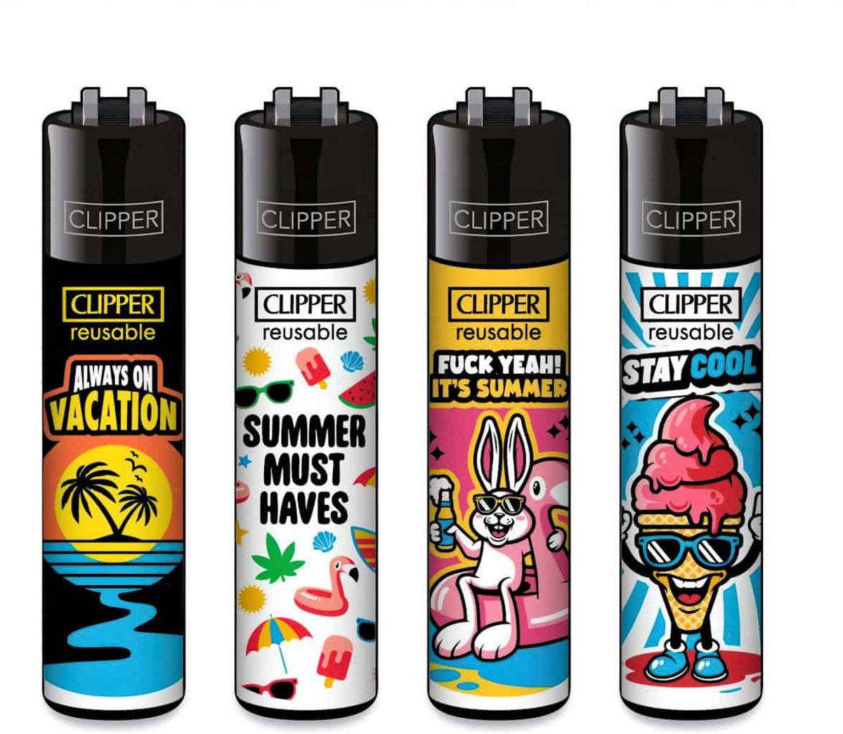 Clipper Classic Large Aanstekers "Summer" (4 Stuks)