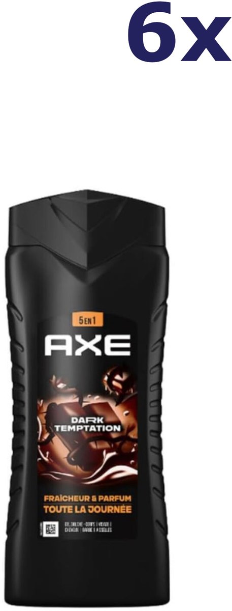 6x Axe 5-in-1 Shampoo & Shower gel Dark Temptation 400 ml