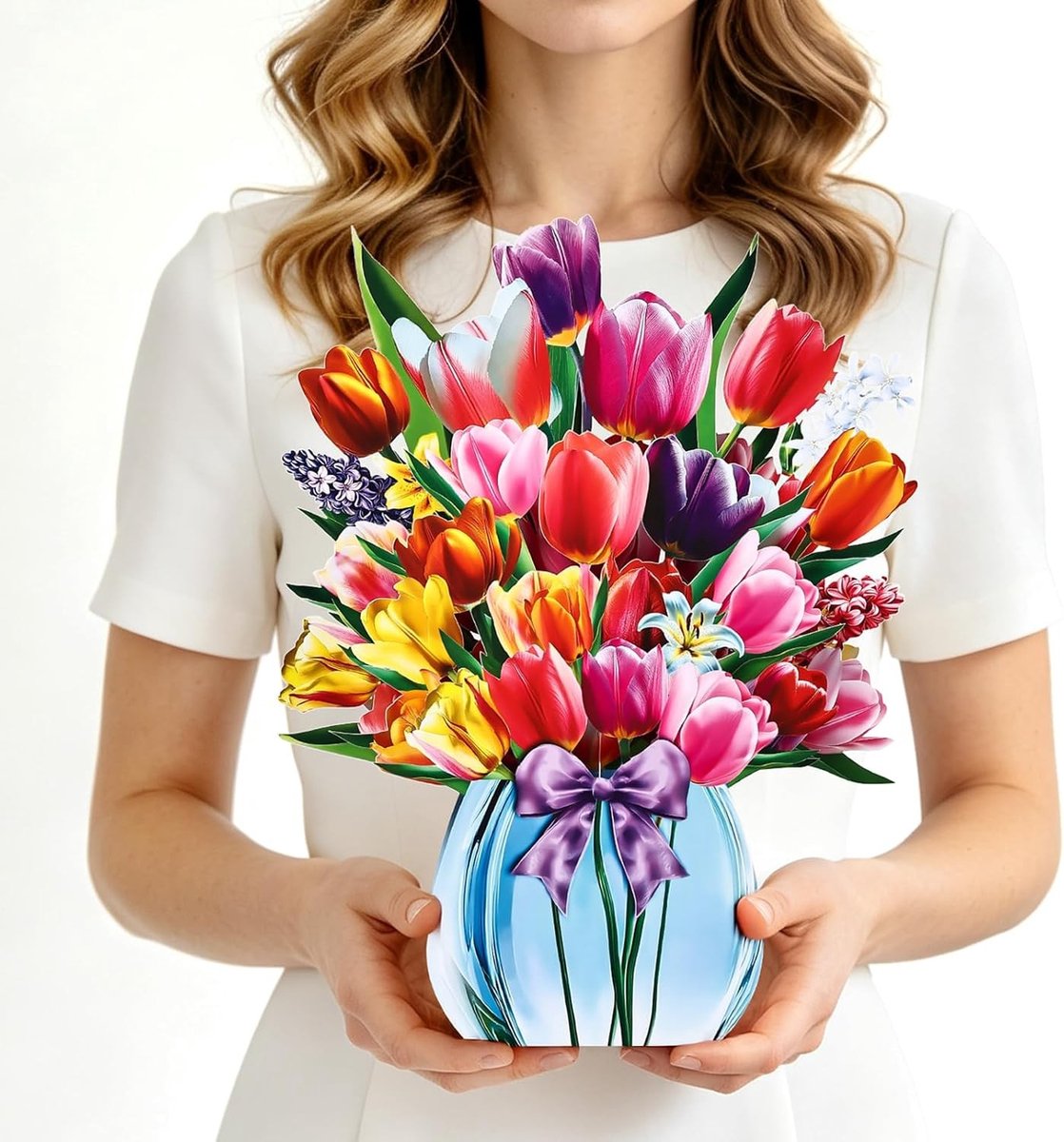 3D Pop Up Bloemenkaart met Tulpen - Unieke Bedankkaart voor Verjaardagen en Speciale Gelegenheden