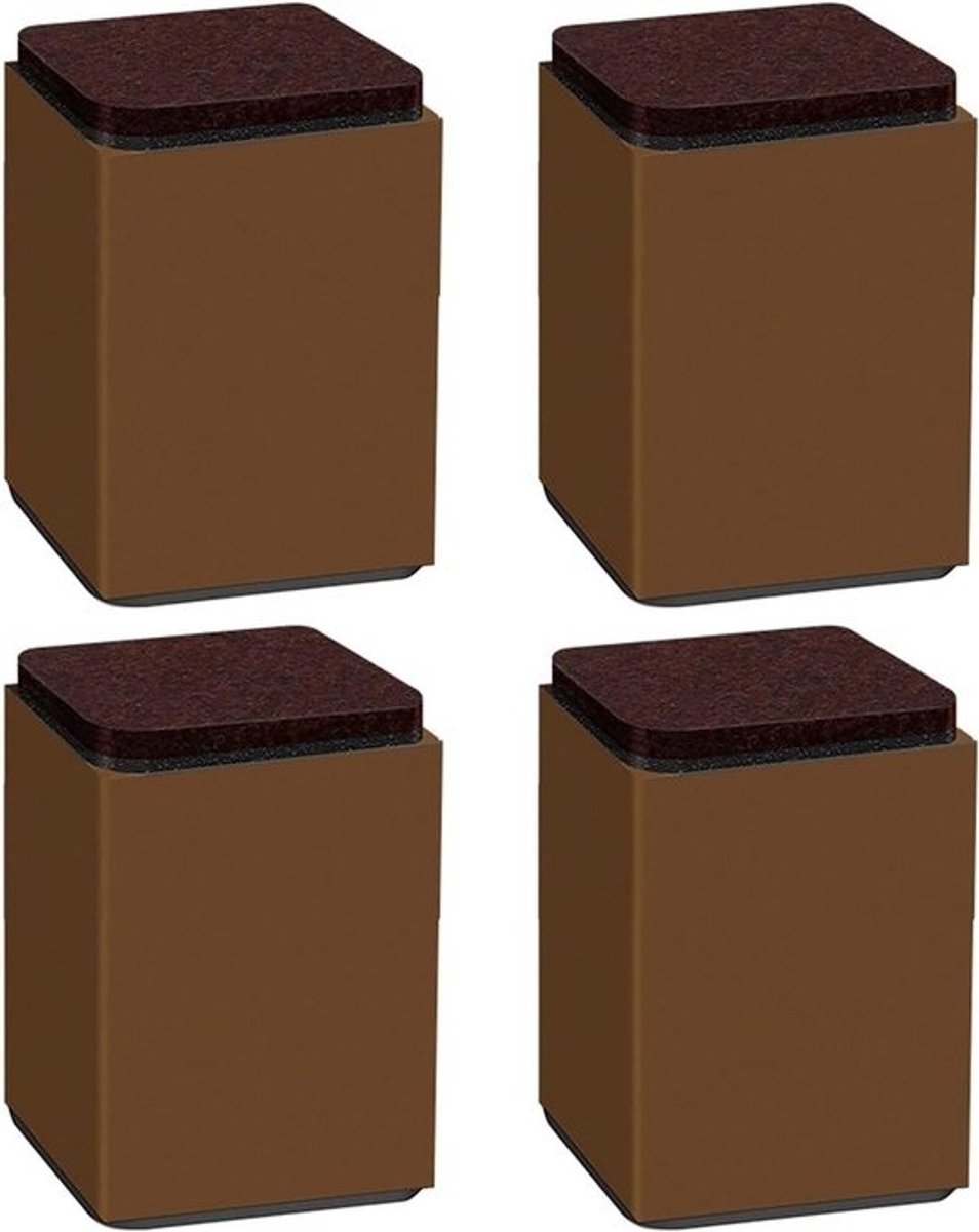 Meubelverhogers - Bedverhogers Bankpoten - Extra Ruimte Creëren - Zelfklevend Koolstofstaal - 80x80x52 mm - Wit