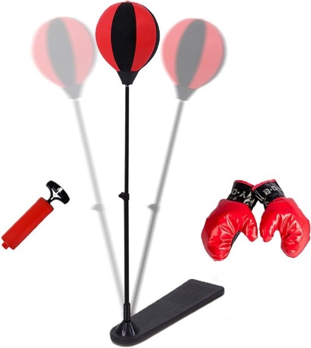 Boksbal Kinderen - Boksset Kinderen - Energie Verbranden - In Hoogte Verstelbaar - 106 cm - Rood