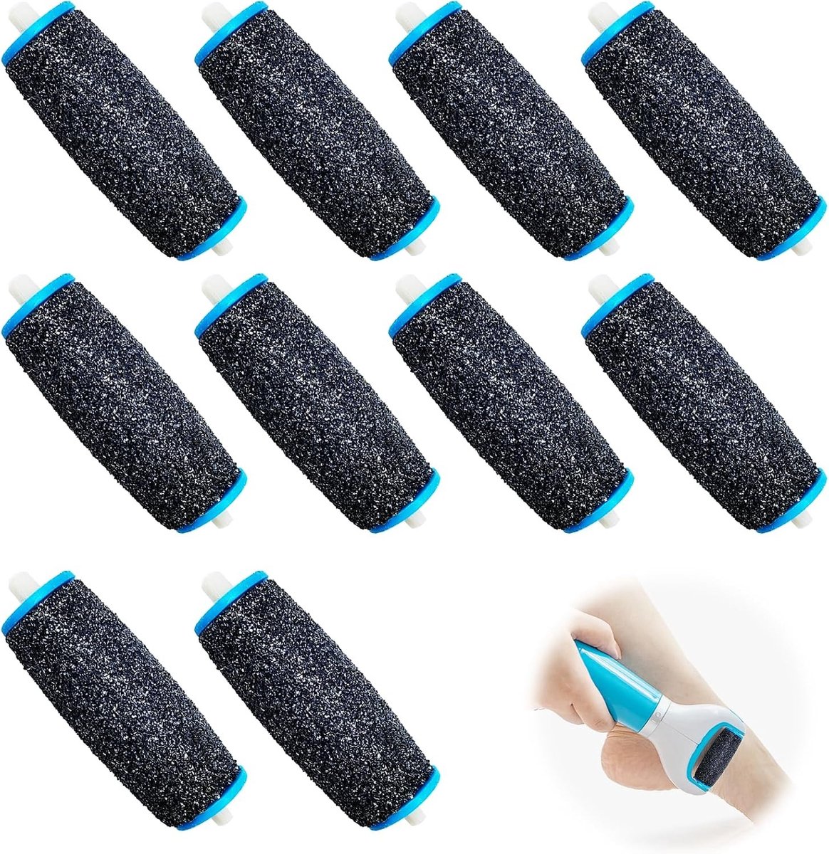 Set van 10 Pedicure Voetverzorgingsrollen - Vervangingsrollen voor Eeltverwijdering, Extra Grof voor Glad Voeten, Perfect voor Voetverzorging en Eeltbehandeling