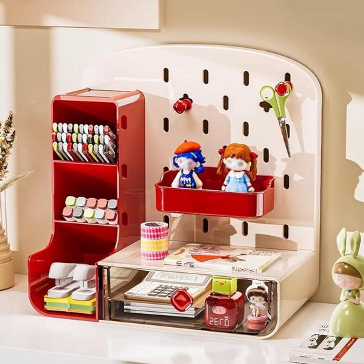 Bureau Prikbord Organizer - Bureau Rek Prikbord - Bureau Opruimen - Gelaagd Ontwerp - 25.5 x 14.2 x 25.3 cm